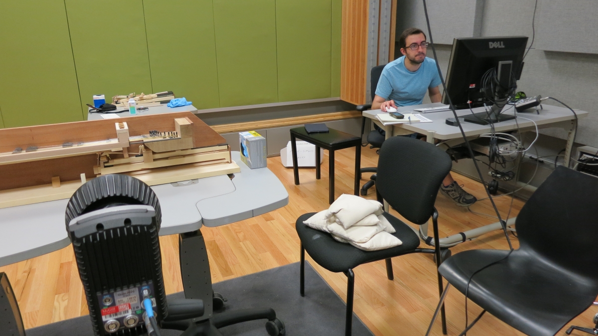 Set-up of the lab, with Robert Giglio behind the computer  